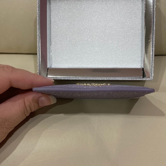 NWT Kate Spade Lilac Frost Sparkle Glitter Tinsel Boxed Small Card Holder Wallet - Picture 12 of 16
